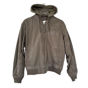 American Eagle NWT Men’s Zip-Up Hooded Jacket in Army Green Size Small